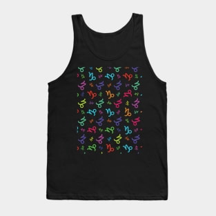 Pattern Capricorn Zodiac Sign Horoscope Astrology Symbol Creme Tank Top